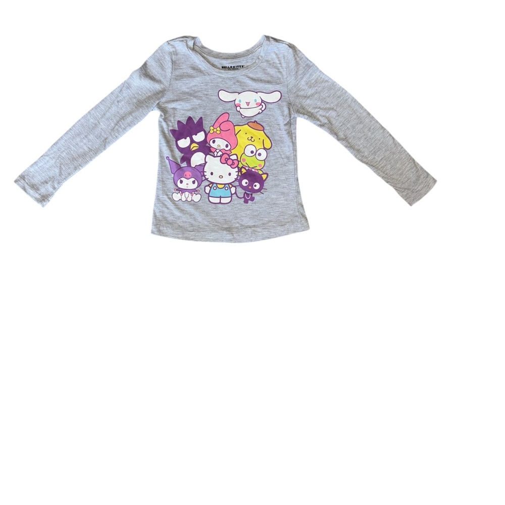 🌞 Hello Kitty Gray Long Sleeve Tee Soft Cotton Playful Design